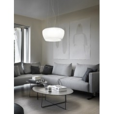 Vistosi Implode SP 50 Sospensione Bianco e Trasparente, Diametro 50 cm, 3 E27, MADE IN ITALY, Luminosa e Moderna