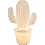 Lampada da comodino o tavolo a forma di cactus in porcellana Globo Lighting 22804, Bianco, Interruttore su filo, 1 E14, Moderna