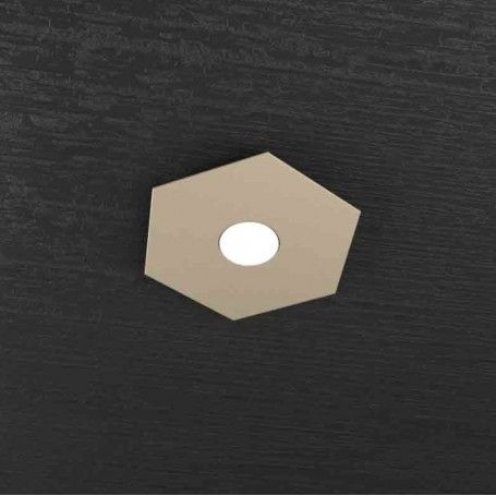 Plafoniera esagonale componibile Sabbia in lastra di metallo Top Light Hexagon 1142/1L-SA, 1 GX53, Moderna e Luminosa