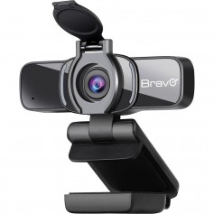 WebCam per PC e Mac Full HD con Microfono e Coperchio per obiettivo incluso Bravo Europenet Easyweb HD 92902925, Plug & Play