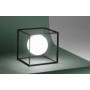 Lampada da tavolo o comodino Nero opaco a forma di cubo con diffusore sferico in vetro Perenz Cube 6692 N, 1 G9: Coppolav.it