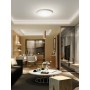 Plafoniera LED con base in bianco goffrato e cilindro sospeso biemissione in oro brunito perenz Hang 6798 OR LC, 36W, Luce calda