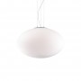 Plafoniera con vetro bianco soffiato e montatura in metallo, 1 luce E27, Ideal Lux Candy PL1 D40