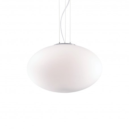 Plafoniera con vetro bianco soffiato e montatura in metallo, 1 luce E27, Ideal Lux Candy PL1 D40