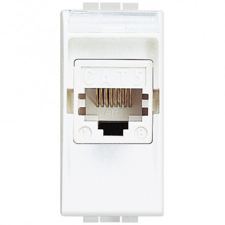 Presa LAN RJ45 Bticino Living Light N4261AT5, Categoria 5, 1 Modulo, Bianco, 110 UTP, MADE IN ITALY