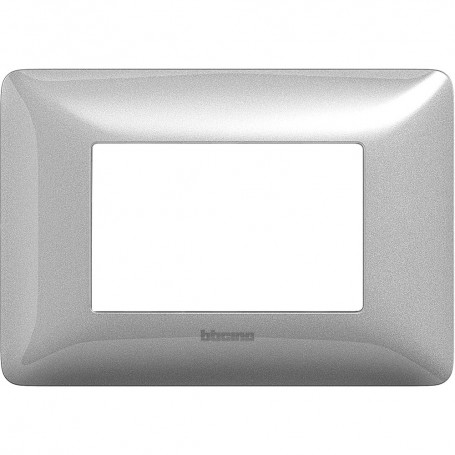 Placca Bticino Matix AM4803MSL 3 moduli Silver, Tecnopolimero, Serie Civili, MADE IN ITALY