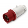 Spina industriale CEE 3P+T 32A 380-415V Scame 211.3236, Uscita cavo a 90°, IP44, Morsetti a vite, Rossa, Volante, MADE IN ITALY