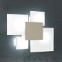 Plafoniera Top Light Upgrade 1148/45SA con quadrato centrale Sabbia, 4 E27, Diffusori in vetro bianco, Moderna e luminosa