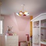 Lampada da soffitto Ideal Lux TITTY PL6 Colorato, 6 E27, Ideale per camere di bambini e ragazzi, Struttura in metallo e legno